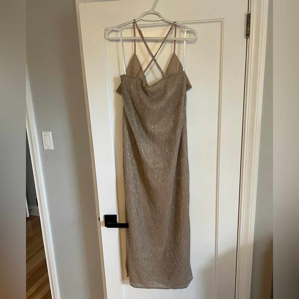 Superdown Champagne High Slit Maxi Dress - Picture 5 of 6